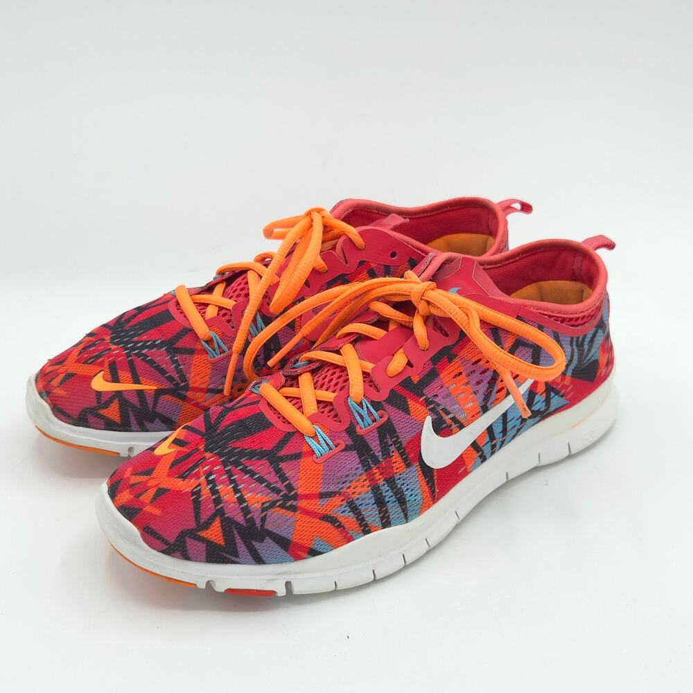 Nike Free 5.0 TR Fit 4 Print Women's Size 7 Running Shoes 629832-600 Orange